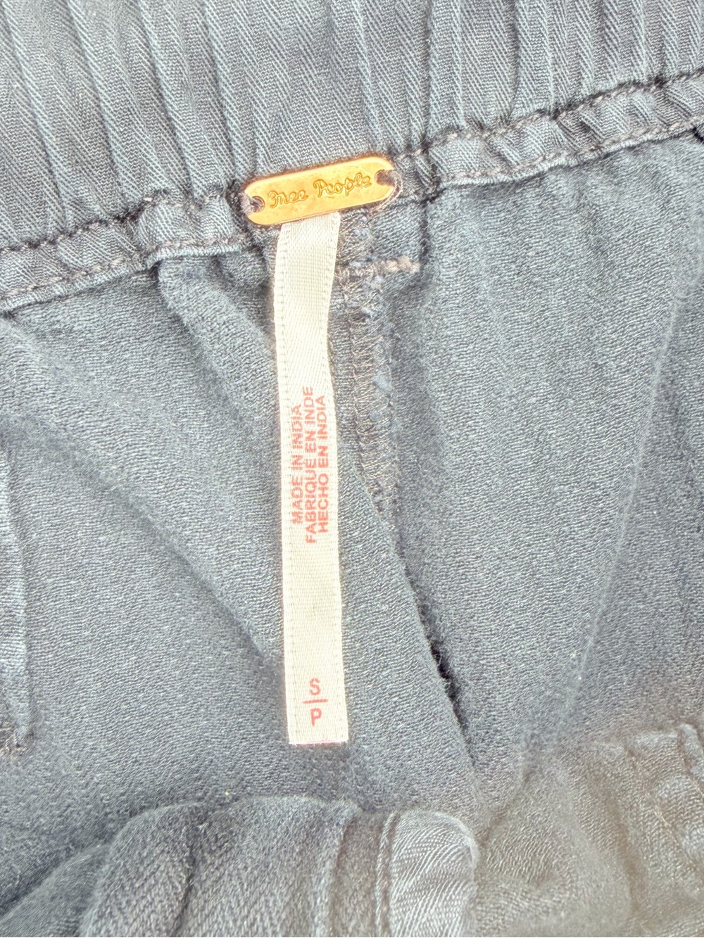 Free People Tahiti Cargo Pants Black Utility Drawstring Relaxed Fit S - Picture 11 of 12